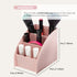 EDNA HOME Makeup Organizers, 3-Set, Cosmetics and Jewelry Holders with Triple Compartment, HQ Plastic, Suitable for Dresser, Bathroom, Nightstand, Vanity & Countertop, White/Gray/Rose, Made in Europe